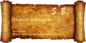 Storcz Bertalan névjegykártya